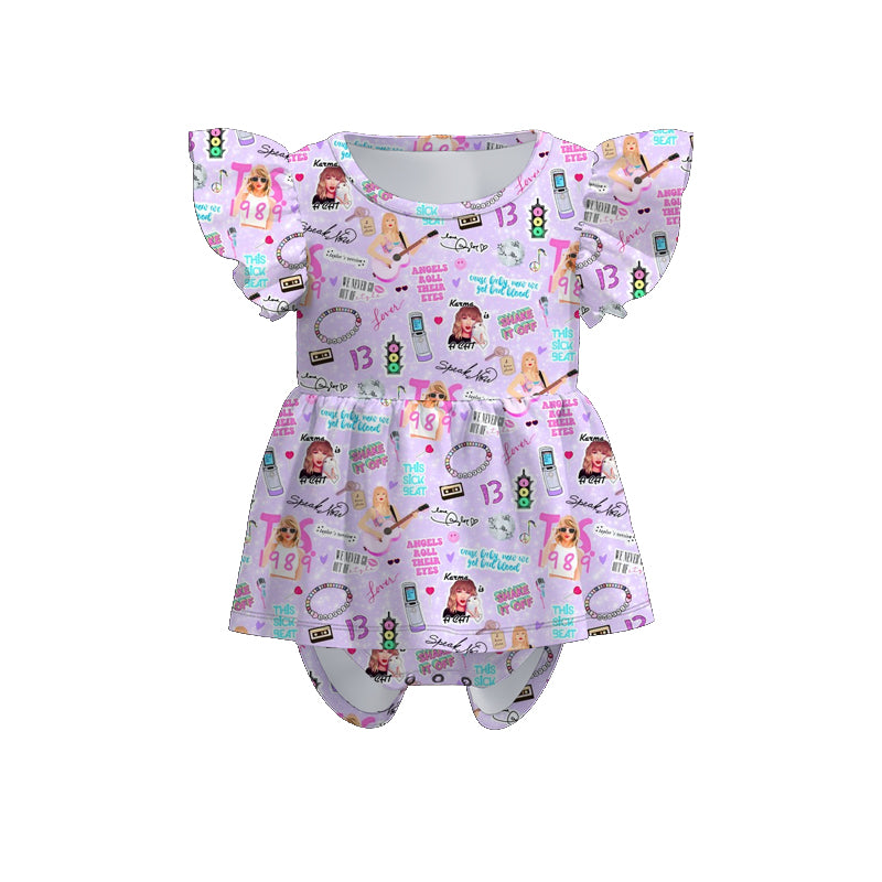 (Pre Order)Baby Girls Summer TS Print Romper