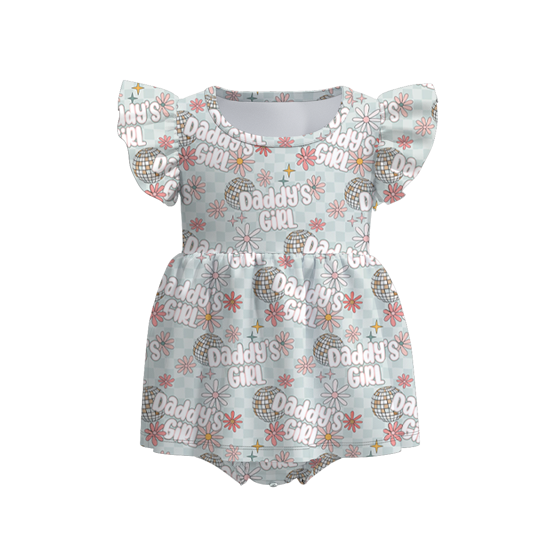 (Pre Order)Baby Girls Father's Day Print Bubbles Romper