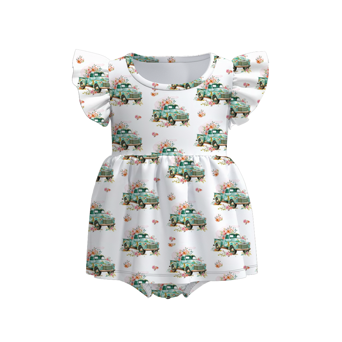 (Pre Order)Baby Girls Father's Day Print Bubbles Romper
