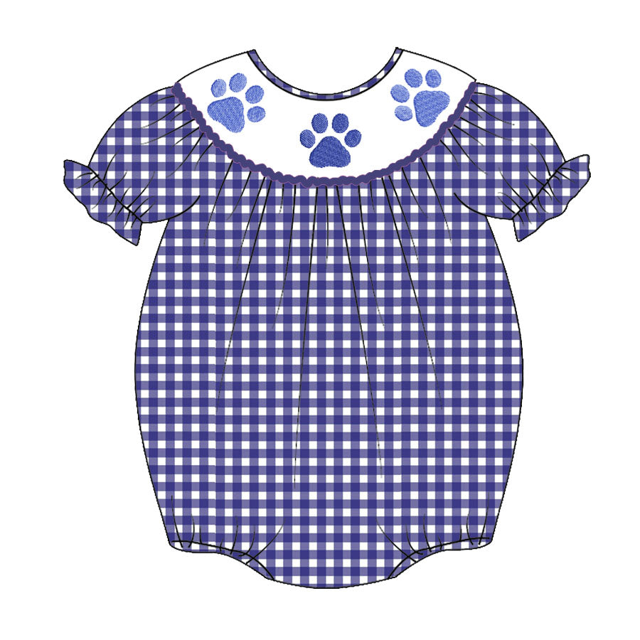 (Pre Order)Baby Girls Farmer Embroidery Bubbles Smocked Romper