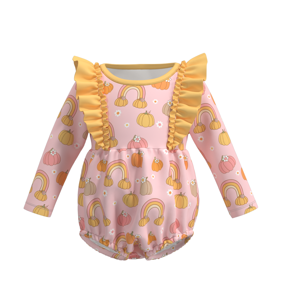 (Pre Orders)Baby Girls Halloween Print Ruffled Romper