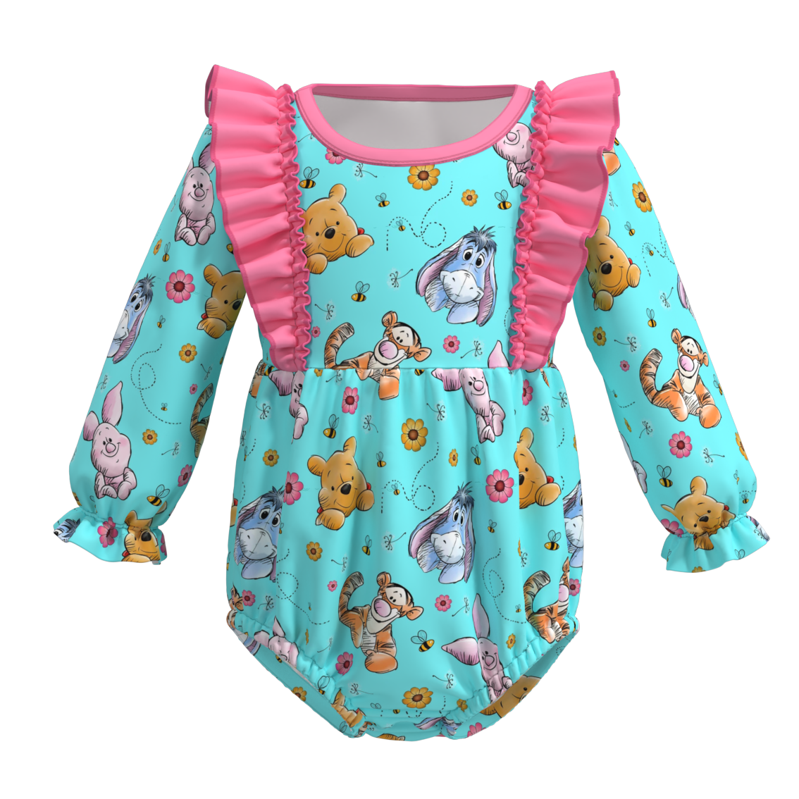 (Pre Orders)Baby Girls Cartoon Print Romper