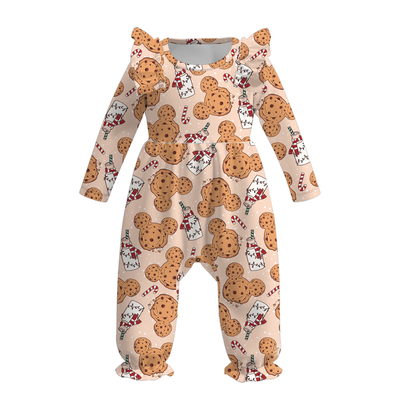 (Pre Order)Baby Girls Christmas Cartoon Print Romper