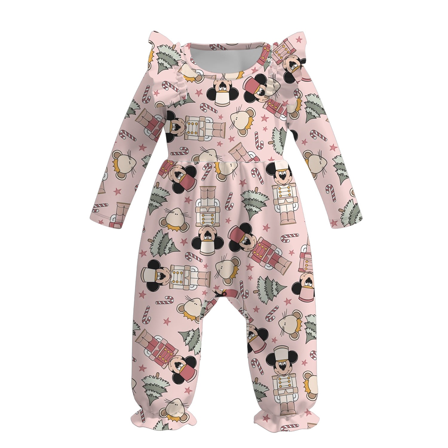 (Pre Order)Baby Girls Christmas Cartoon Print Romper