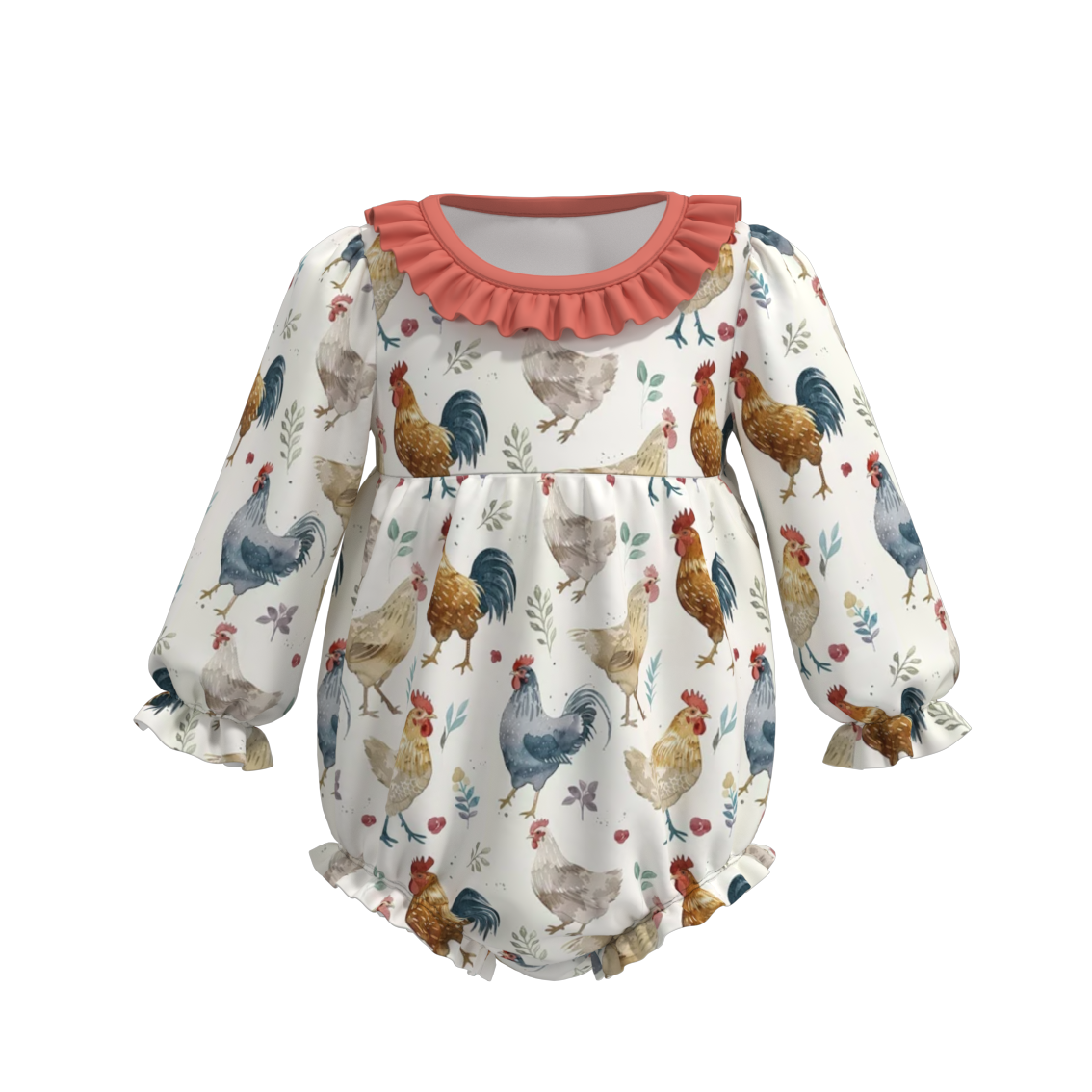 (Pre Order)Baby Girls Fall Cute Animals Print Romper