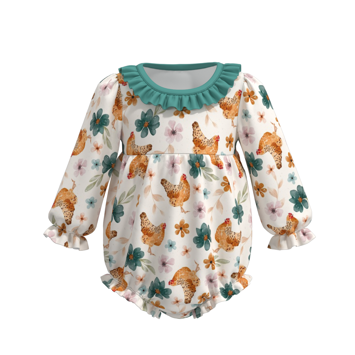 (Pre Order)Baby Girls Fall Cute Animals Print Romper
