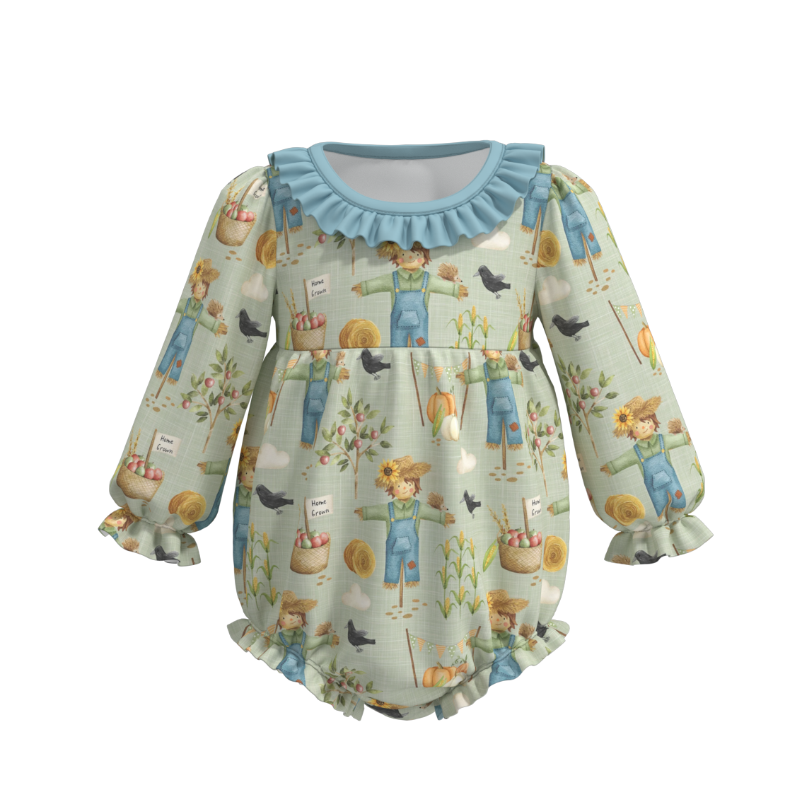 (Pre Order)Baby Girls Fall Cute Animals Print Romper