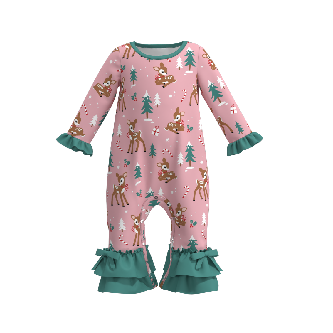 (Pre Order)Baby Girls Christmas Print Romper