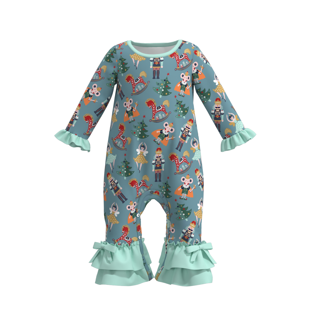 (Pre Order)Baby Girls Christmas Print Romper