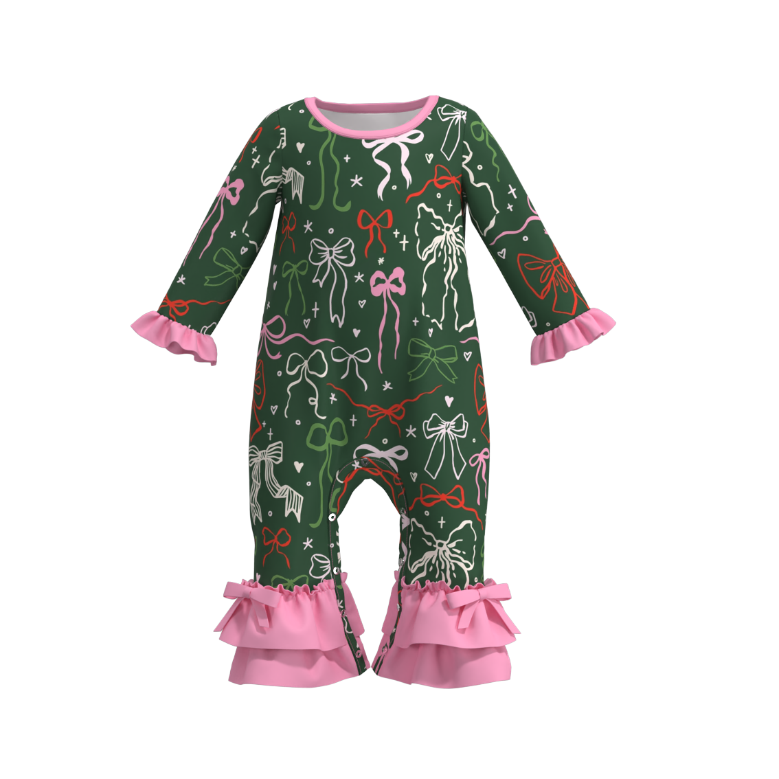 (Pre Order)Baby Girls Christmas Print Romper