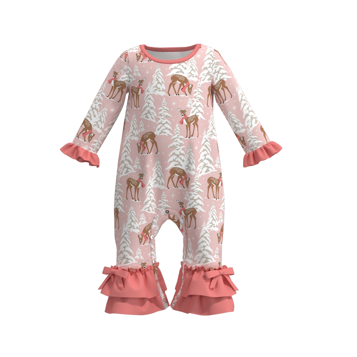 (Pre Order)Baby Girls Christmas Print Romper