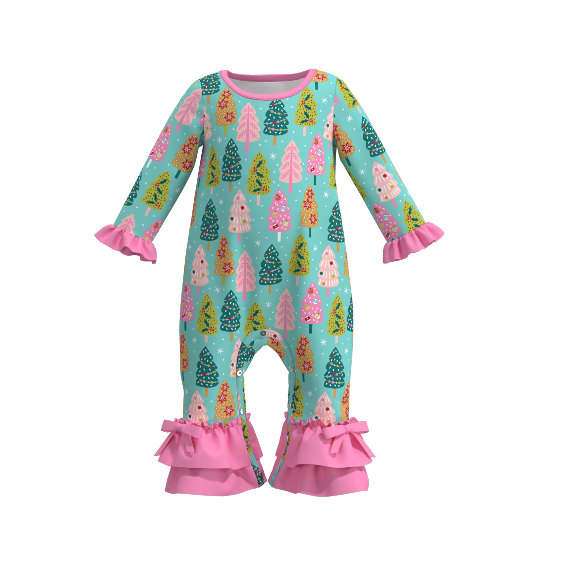 (Pre Order)Baby Girls Christmas Print Romper