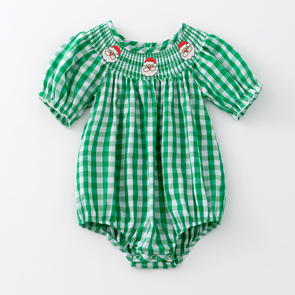 (Pre Order)Baby Girls Christmas Embroidery Smocked Romper