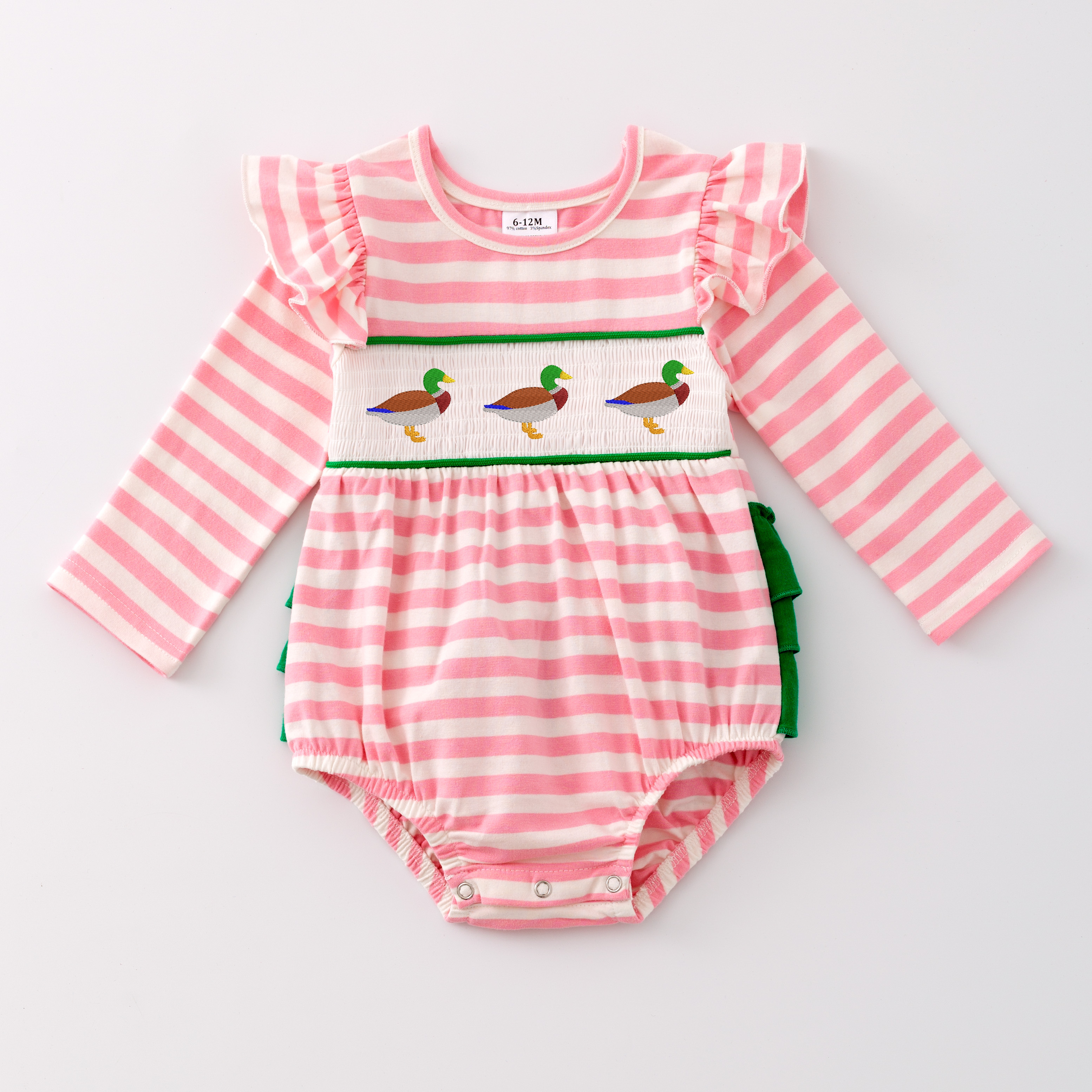 (Pre Order)Baby Girls Christmas Embroidery Smocked Romper