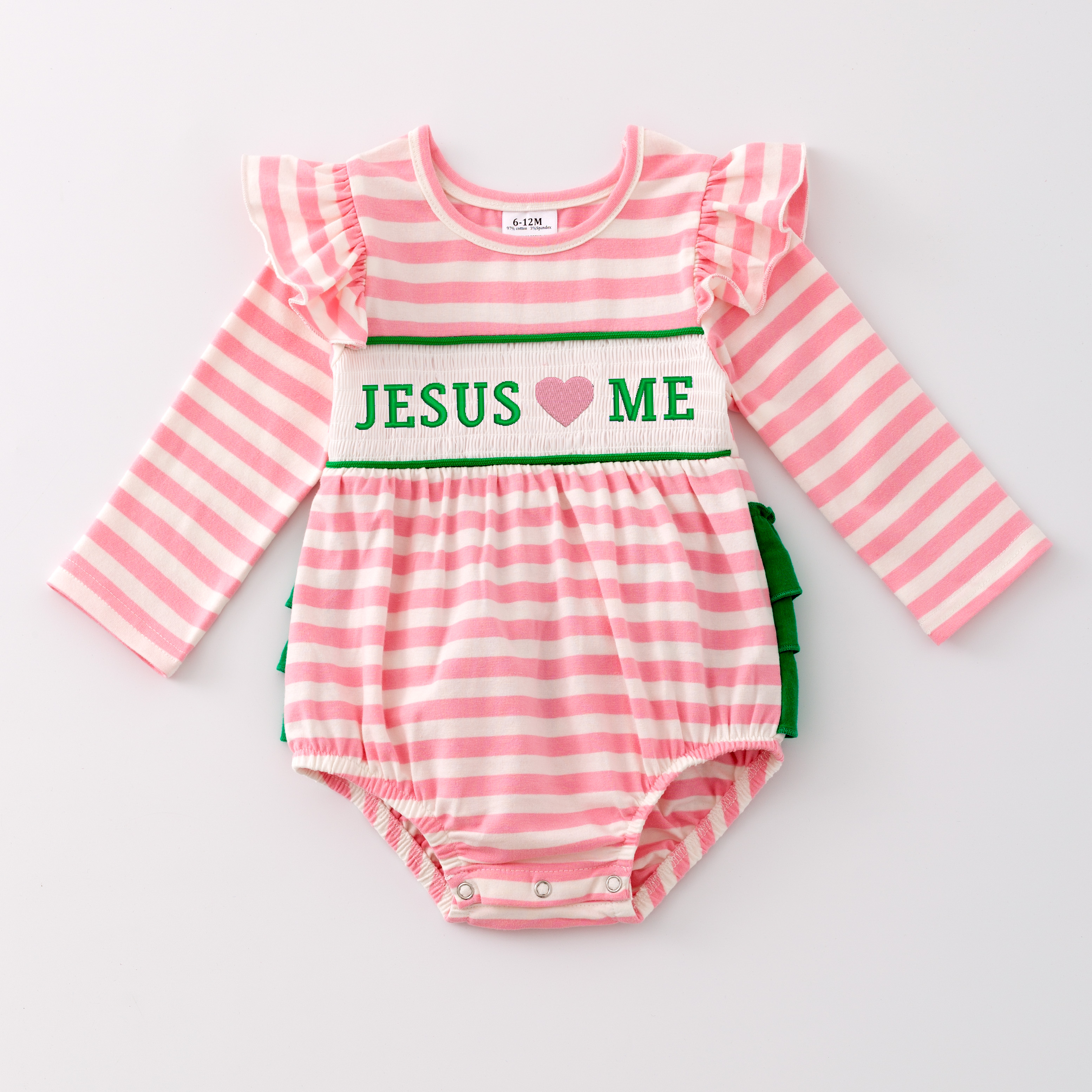 (Pre Order)Baby Girls Christmas Embroidery Smocked Romper