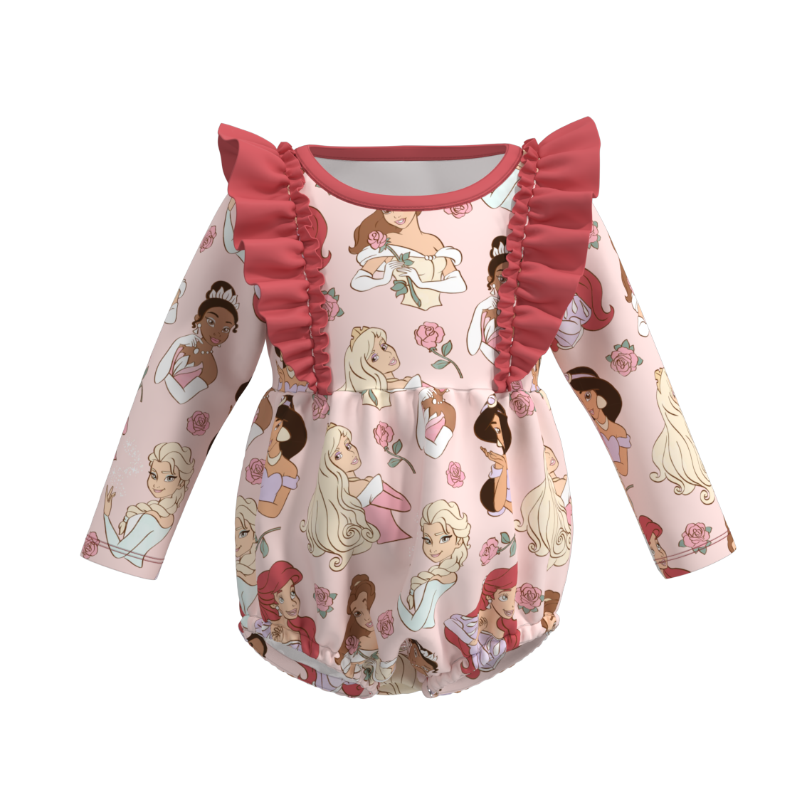 (Pre Order)Baby Girls Valentine's Day Cartoon Print Romper