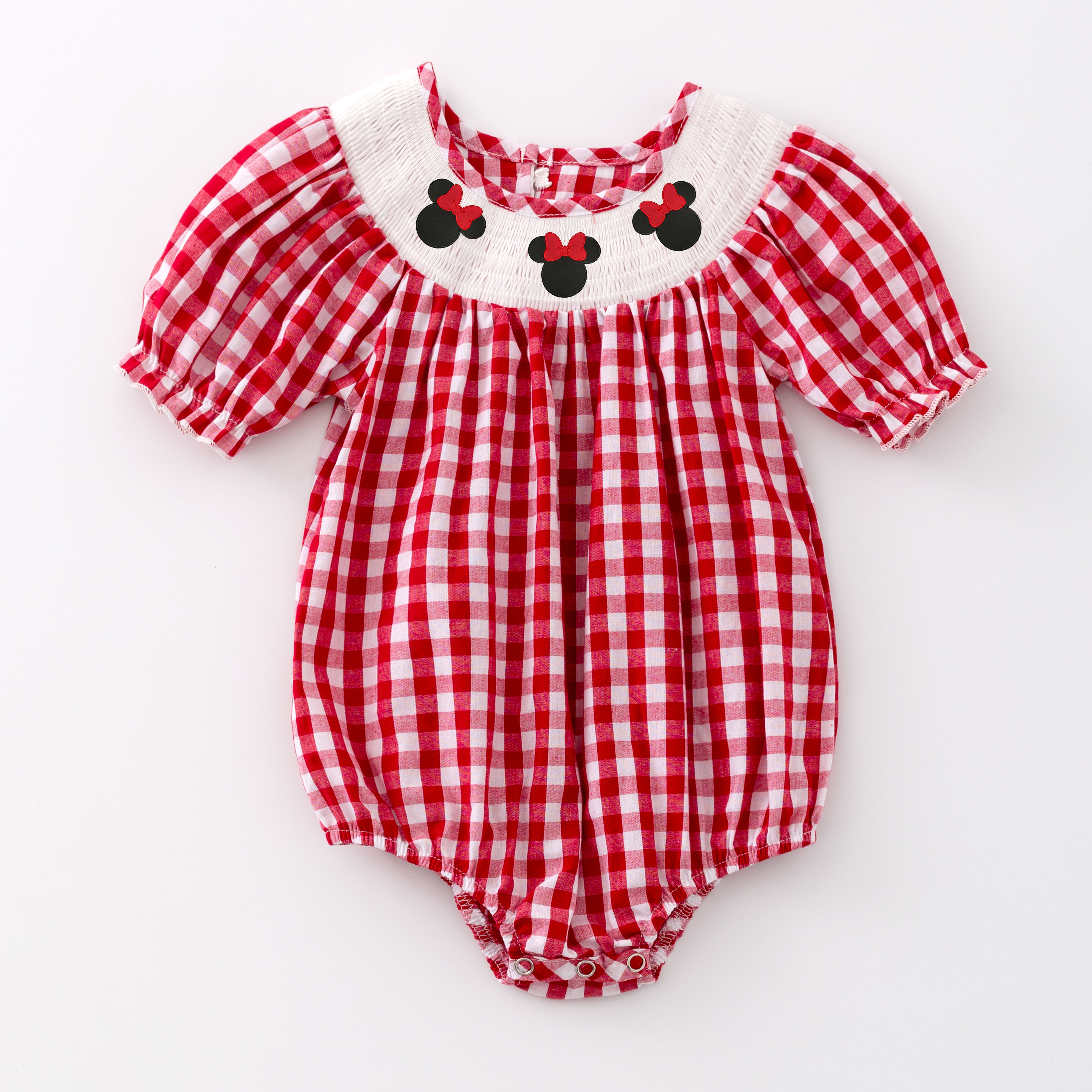 (Pre Order)Girls and Boys Cartoon Embroidery Smocked Dress Romper Outfit