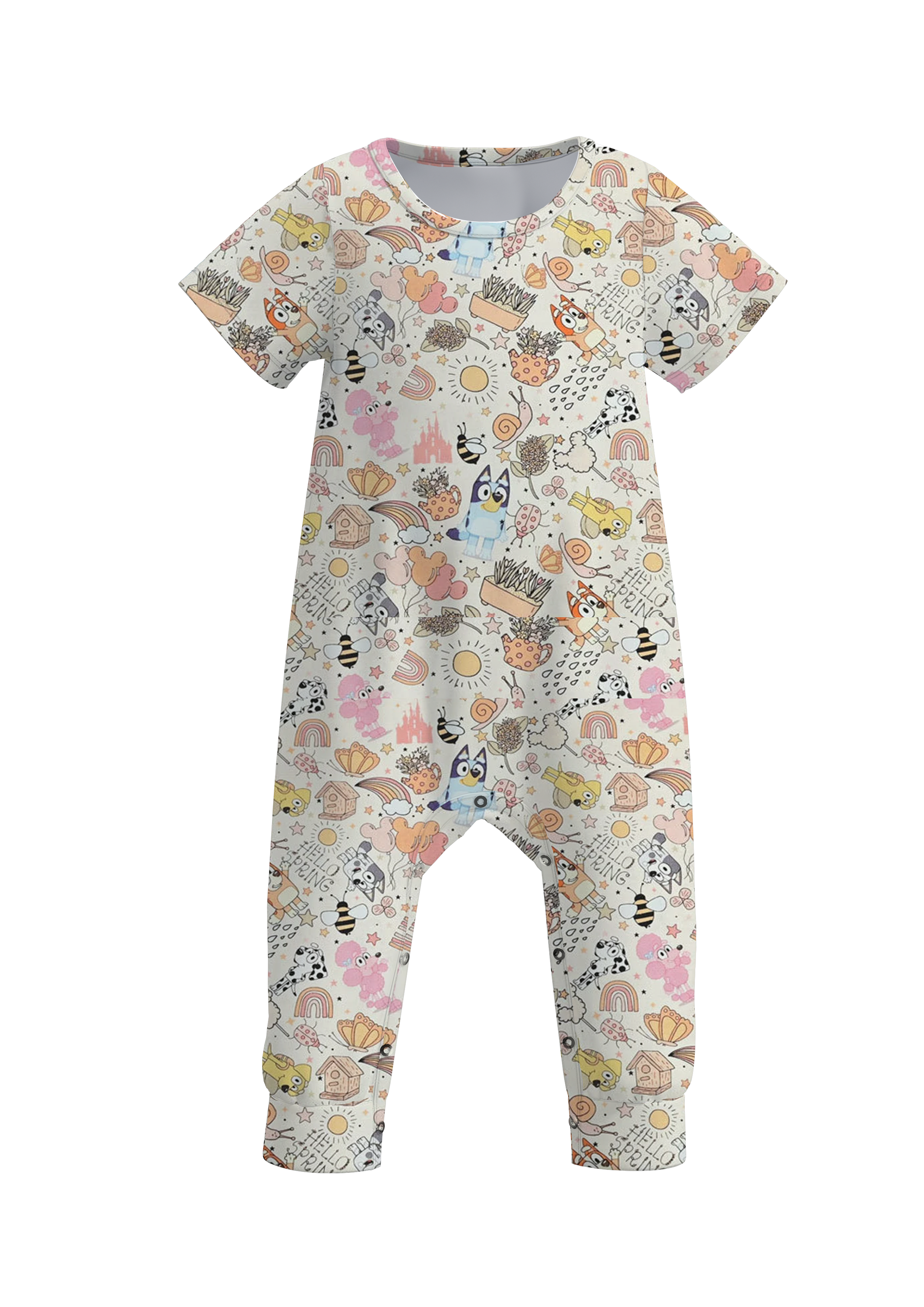 (Pre Order)Baby Girls Cute Cartoon Print Romper