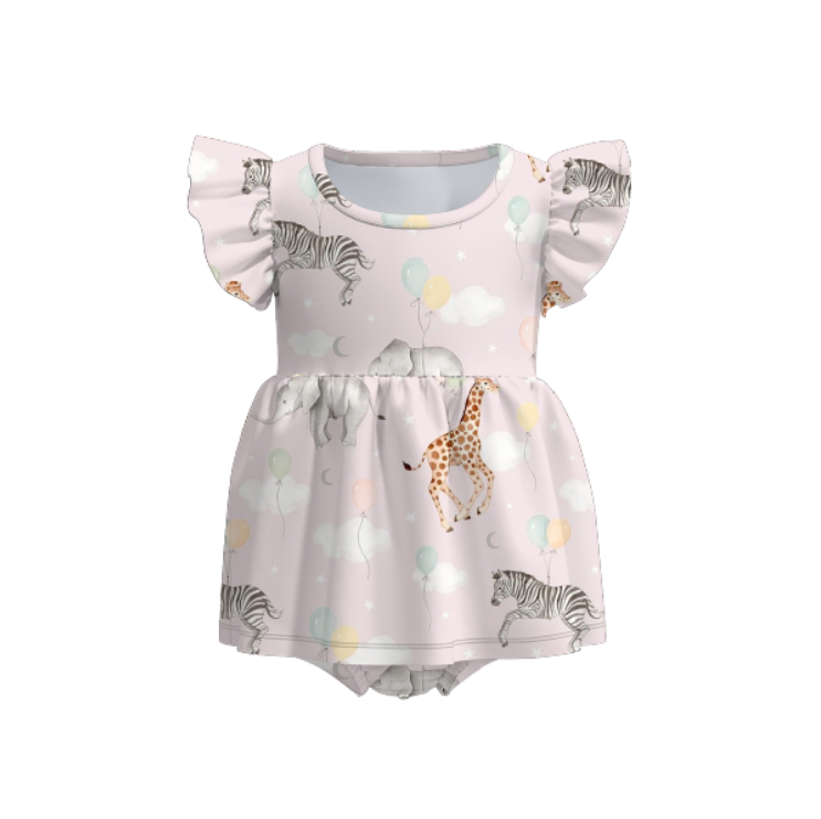 (Pre Order)Toddler Girls Spring and Summer Birthday Print Romper