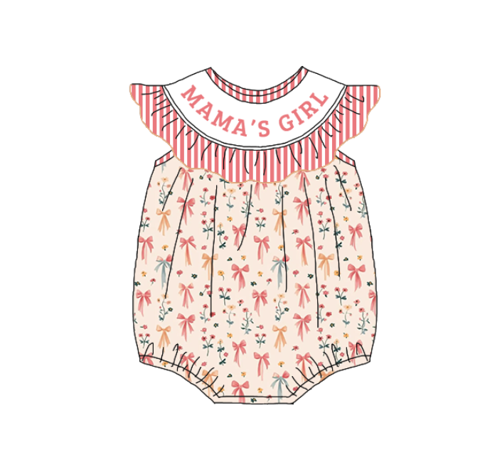 (Pre Order)Mommy and Me Spring & Summer Embroidery Smocked Dress and Romper