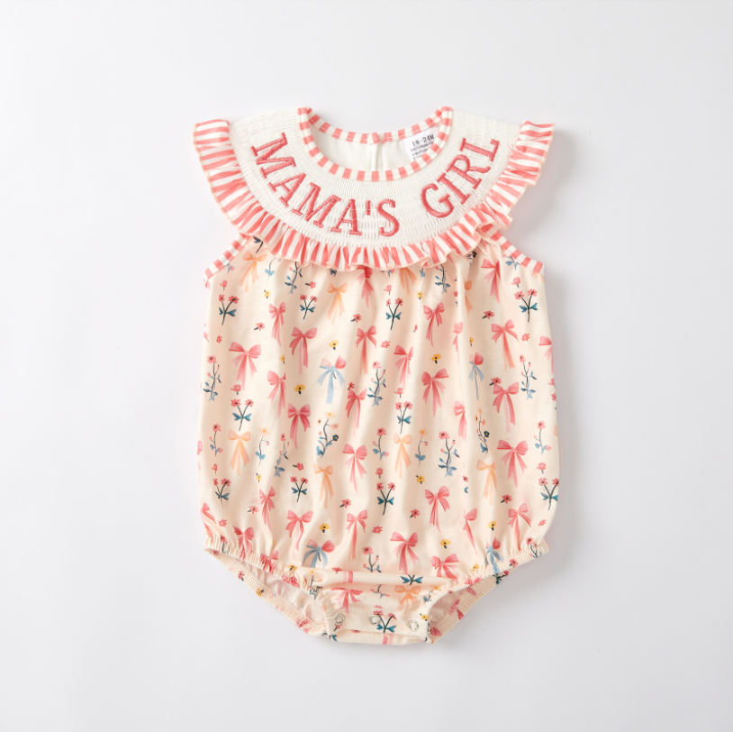 (Pre Order)Mommy and Me Spring & Summer Embroidery Smocked Dress and Romper