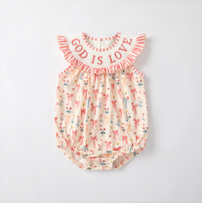 (Pre Order)Mommy and Me Spring & Summer Embroidery Smocked Dress and Romper