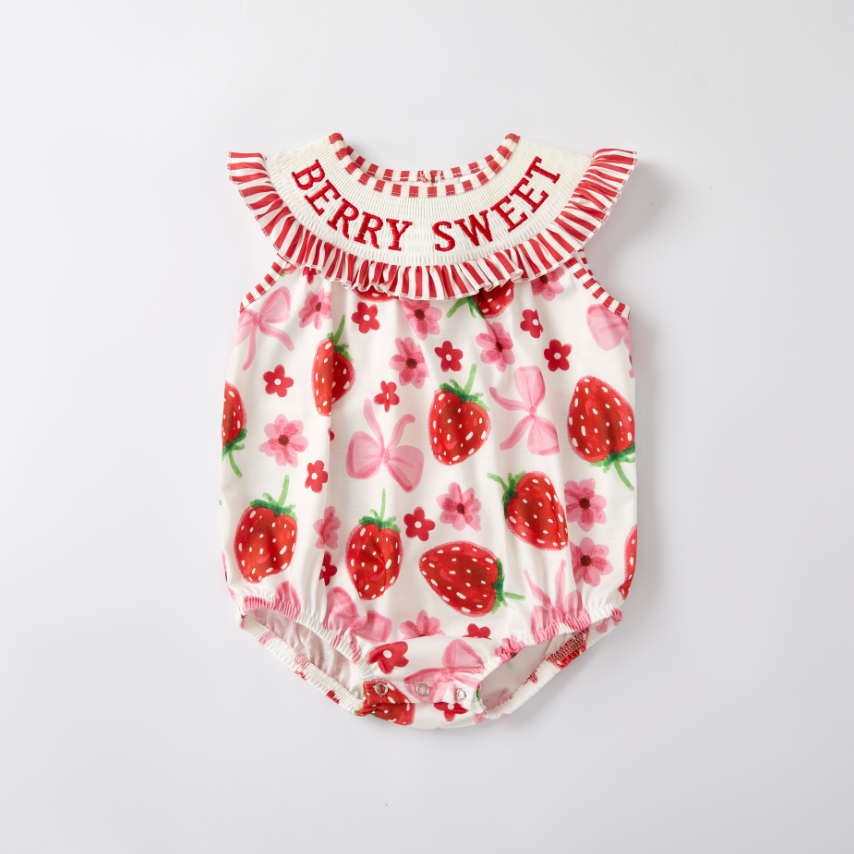(Pre Order)Sisters Spring and Summer BERRY SWEET Embroidery Smocked Dress&Romper