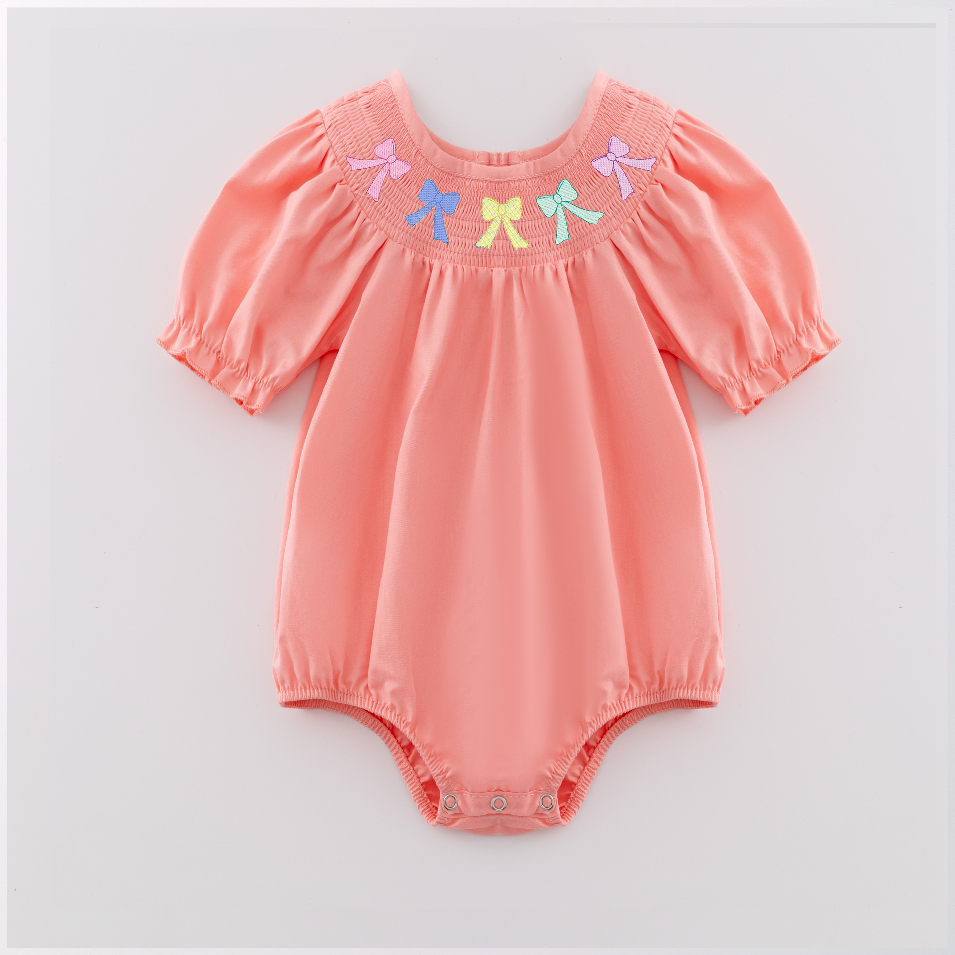 (Pre Order)Sisters Easter Bunny Embroidery Smocked Dress and Romper