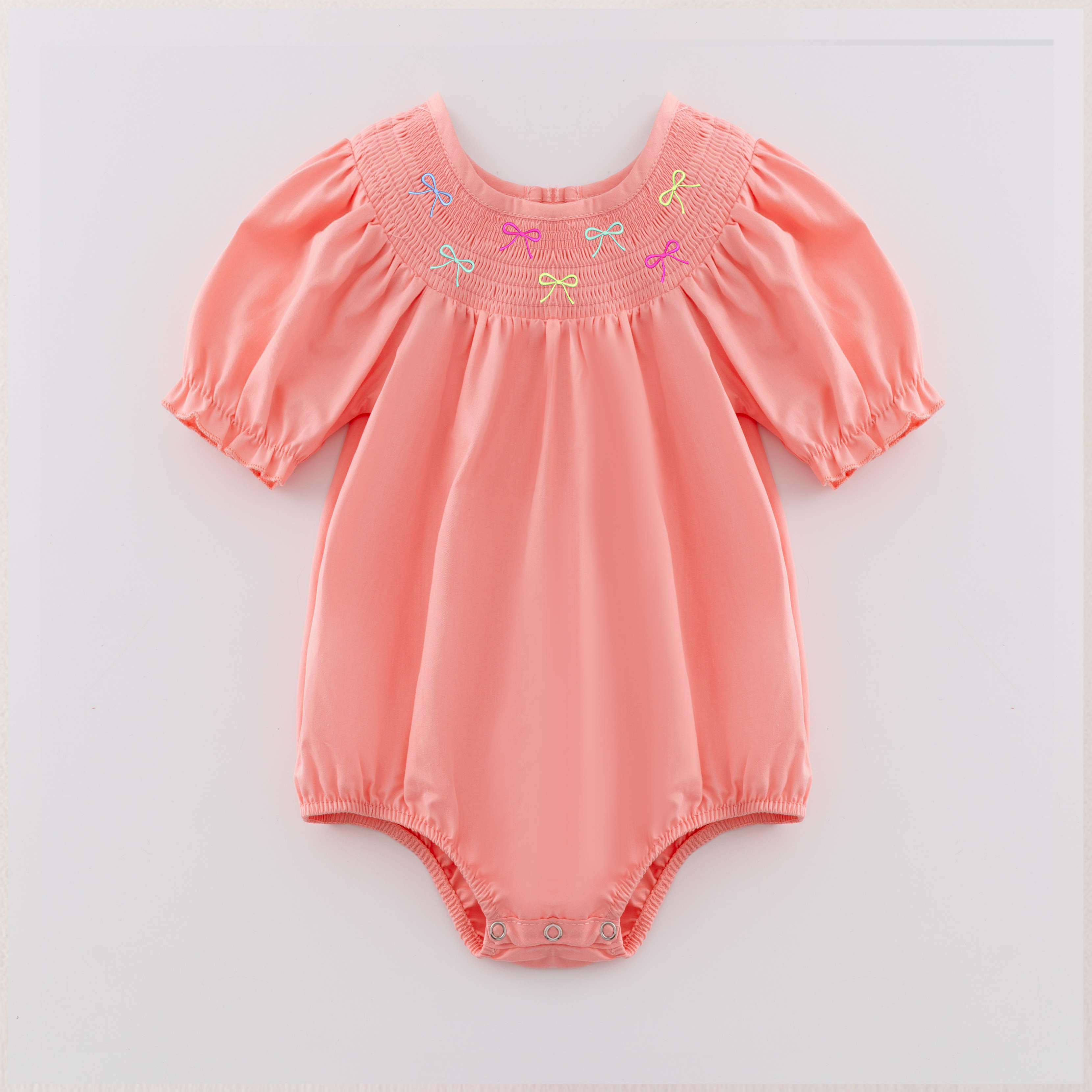 (Pre Order)Sisters Easter Bunny Embroidery Smocked Dress and Romper