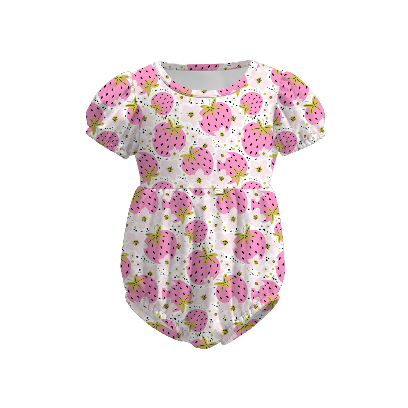 (Pre Order)Toddler Girls Spring and Summer Strawberry&Cartoon Print Romper