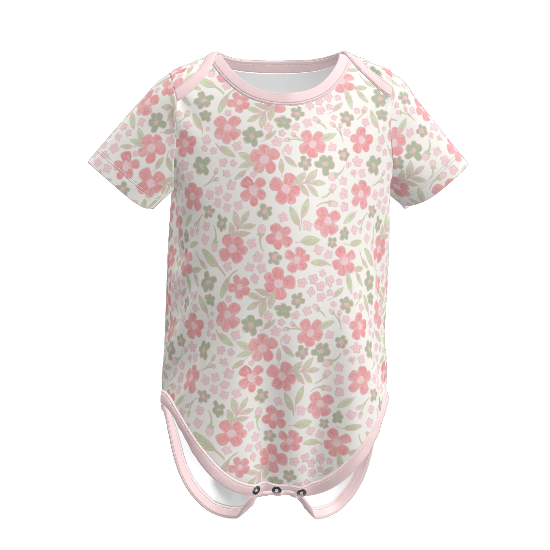 (Pre Order)Toddler Girls Easter Bunny&Floral Print Romper