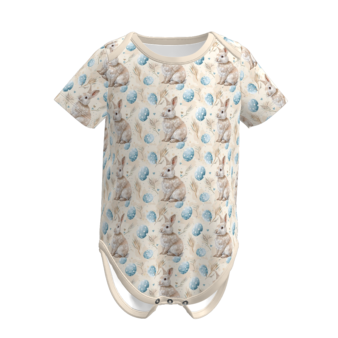 (Pre Order)Toddler Girls Easter Bunny&Floral Print Romper