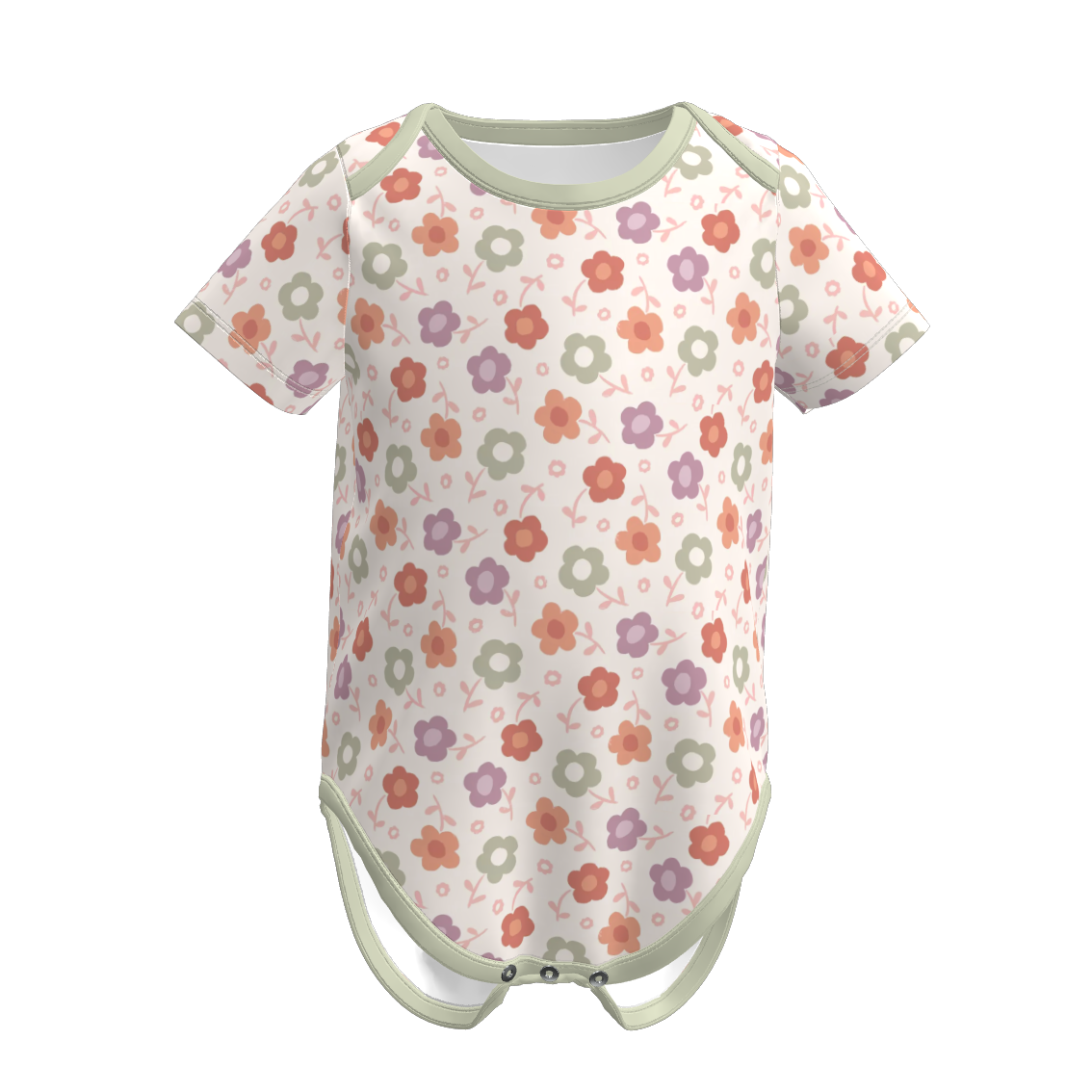 (Pre Order)Toddler Girls Easter Bunny&Floral Print Romper