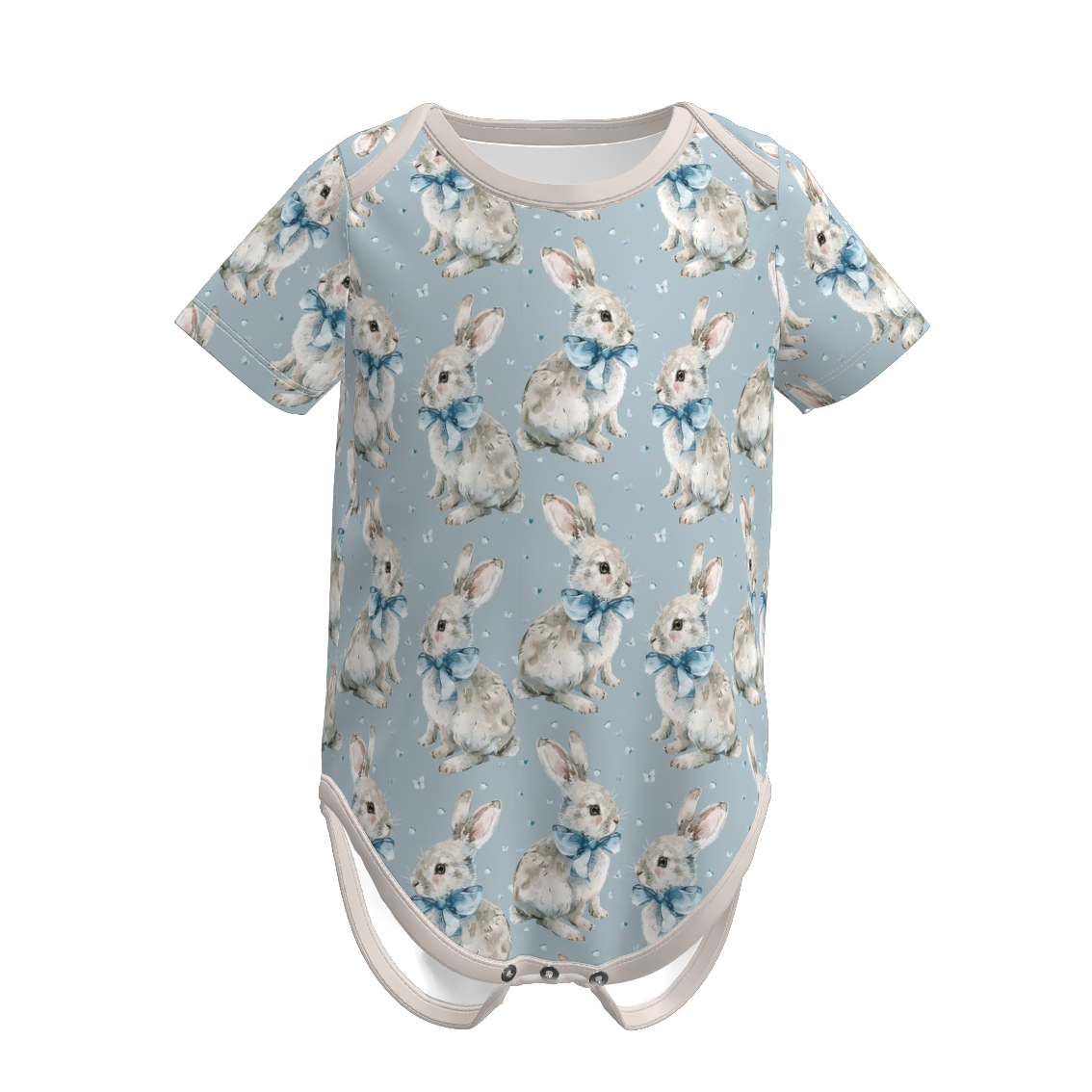 (Pre Order)Toddler Girls Easter Bunny&Floral Print Romper