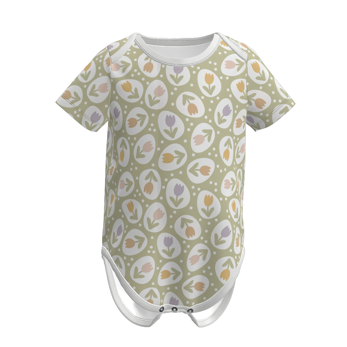 (Pre Order)Toddler Girls Easter Bunny&Floral Print Romper