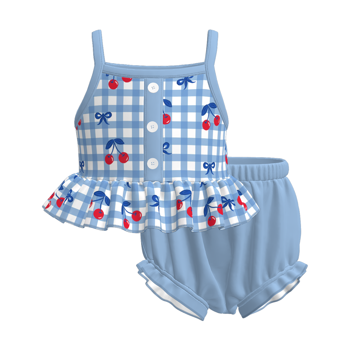 (Pre Order)Toddler Girls Spring and Summer Cherry Print Romper