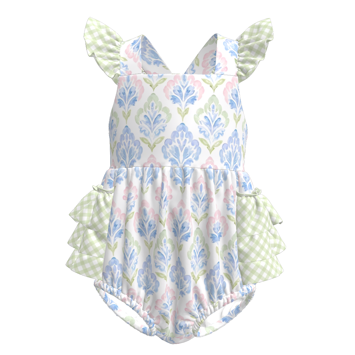 (Pre Order)Toddler Girls Spring and Summer Fruit&Bow Print Romper