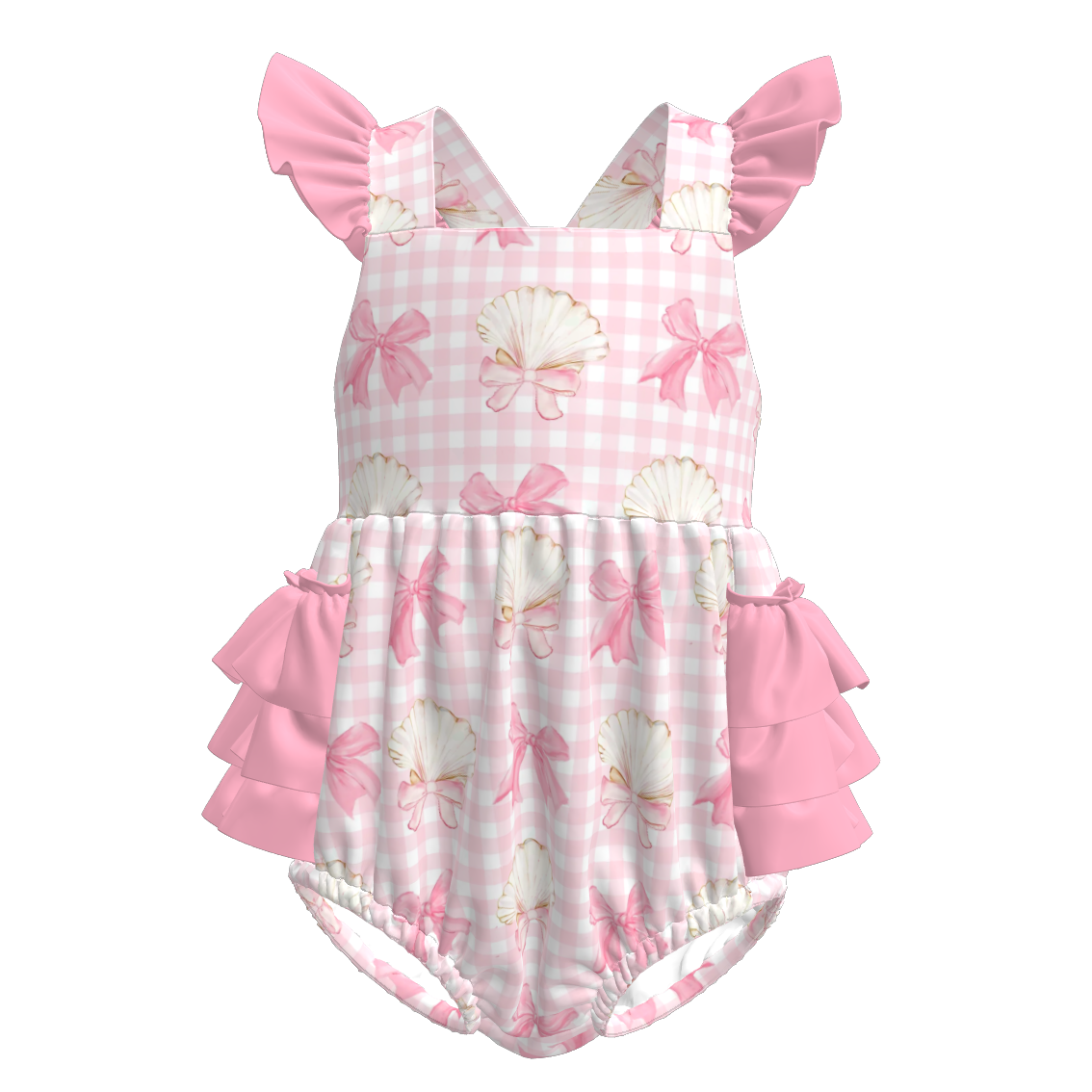 (Pre Order)Toddler Girls Spring and Summer Fruit&Bow Print Romper
