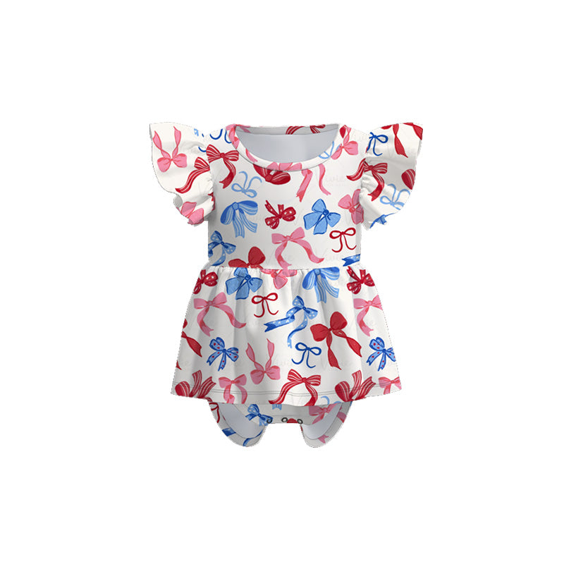(Pre Order)Sibling Patriotic Print Dress,Romper and Set