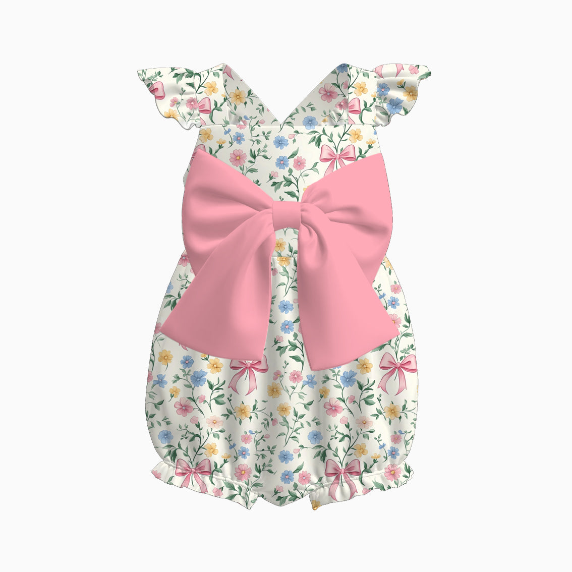 (Pre Order)Sisters Spring and Summer Bow Print Dress,Romper and Set