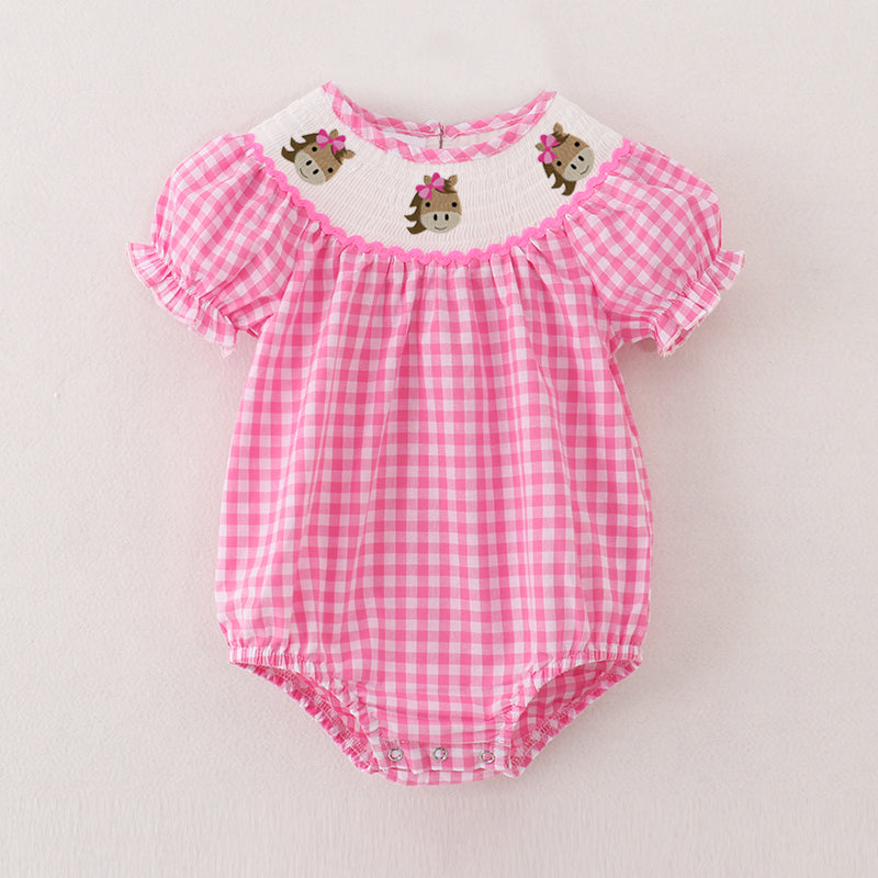 (Pre Order)Sisters Spring and Summer Horse&Chick Embroidery Smocked Dress and Romper