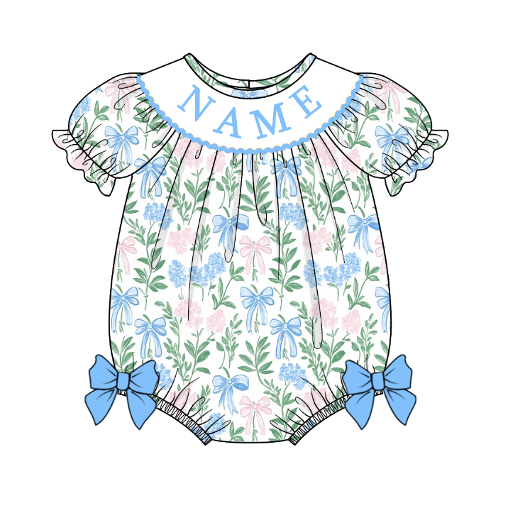 (Pre Order)Sisters Spring and Summer Embroidery Smocked Dress&Romper