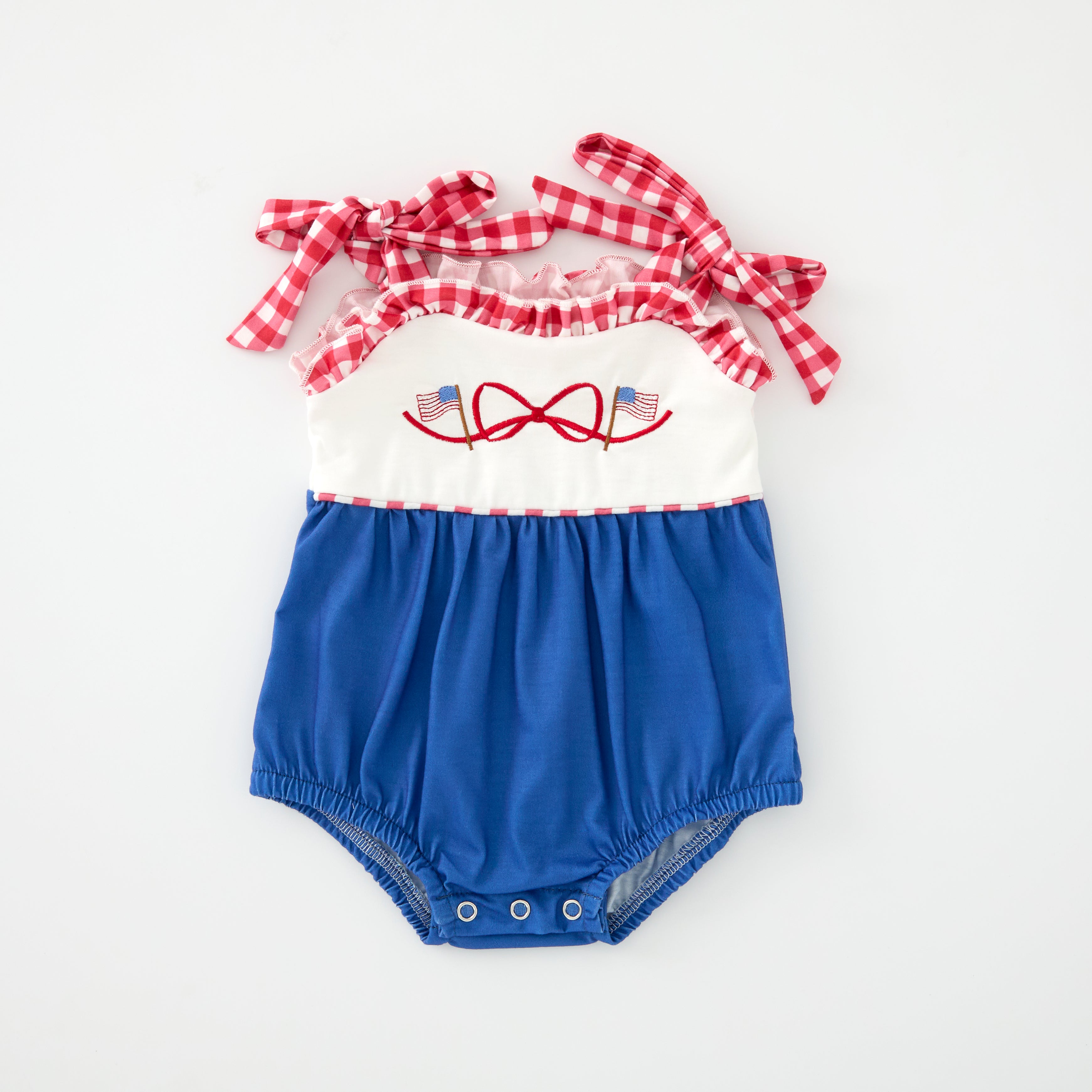 (Pre Order)Siblings Patriotic Embroidery Dress,Romper&Set