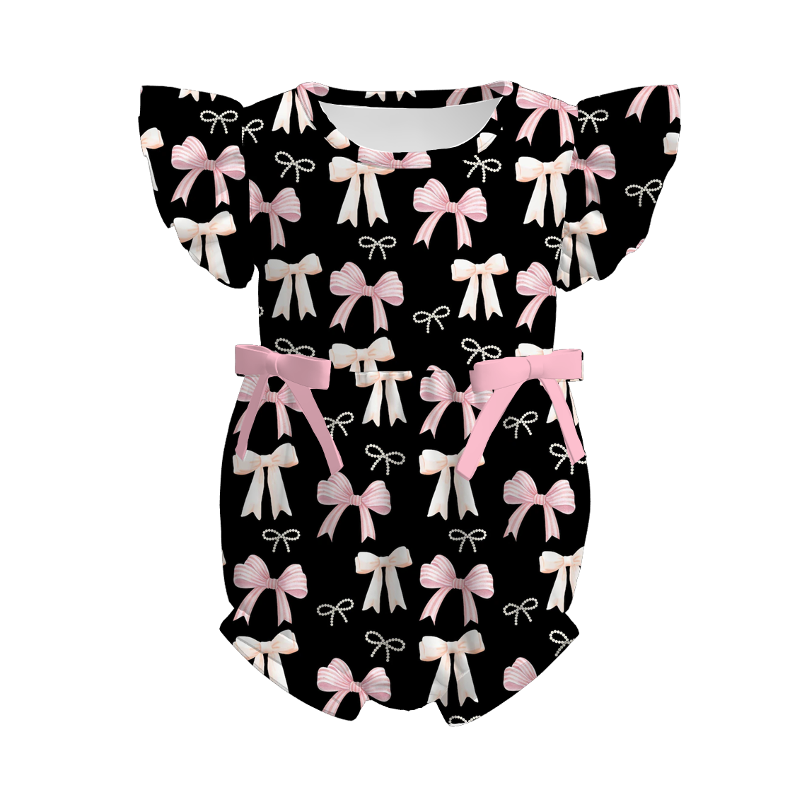 (Pre Order)Toddler Girls Spring and Summer Bow&Dino Print Romper