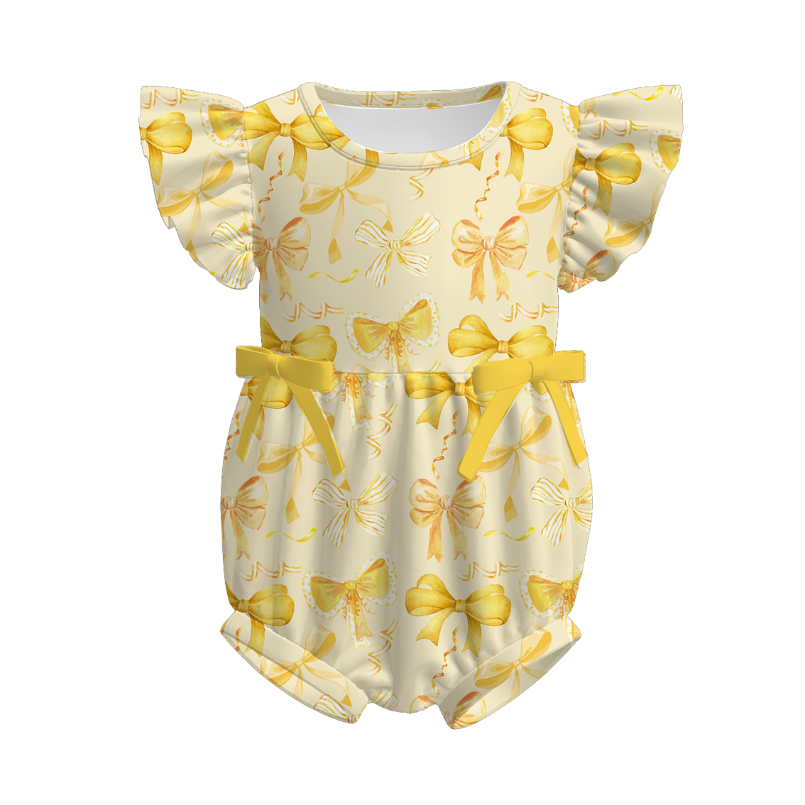 (Pre Order)Toddler Girls Spring and Summer Bow&Dino Print Romper