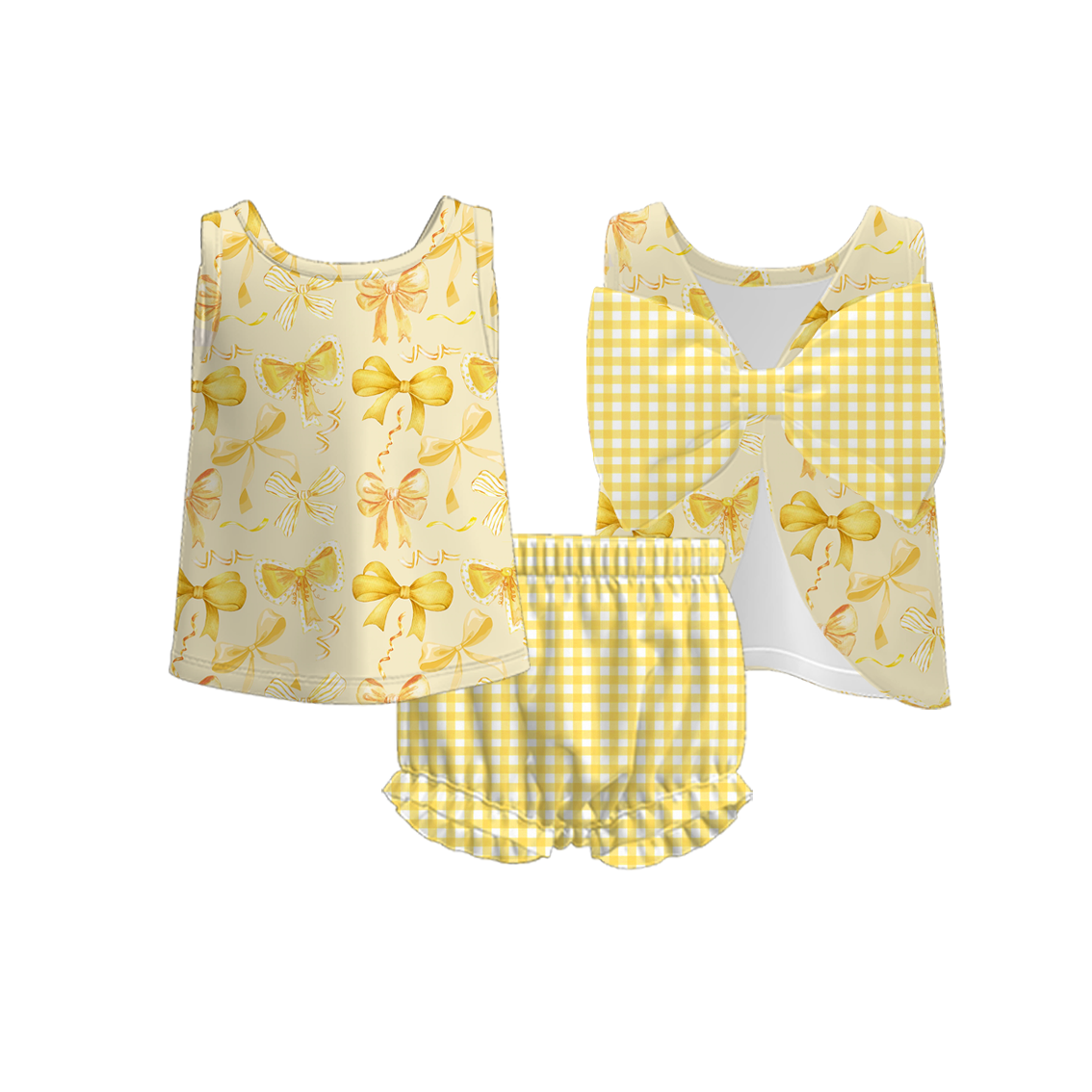 (Pre Order)Toddler Girls Spring and Summer Bow&Dino Print Bloomer Set
