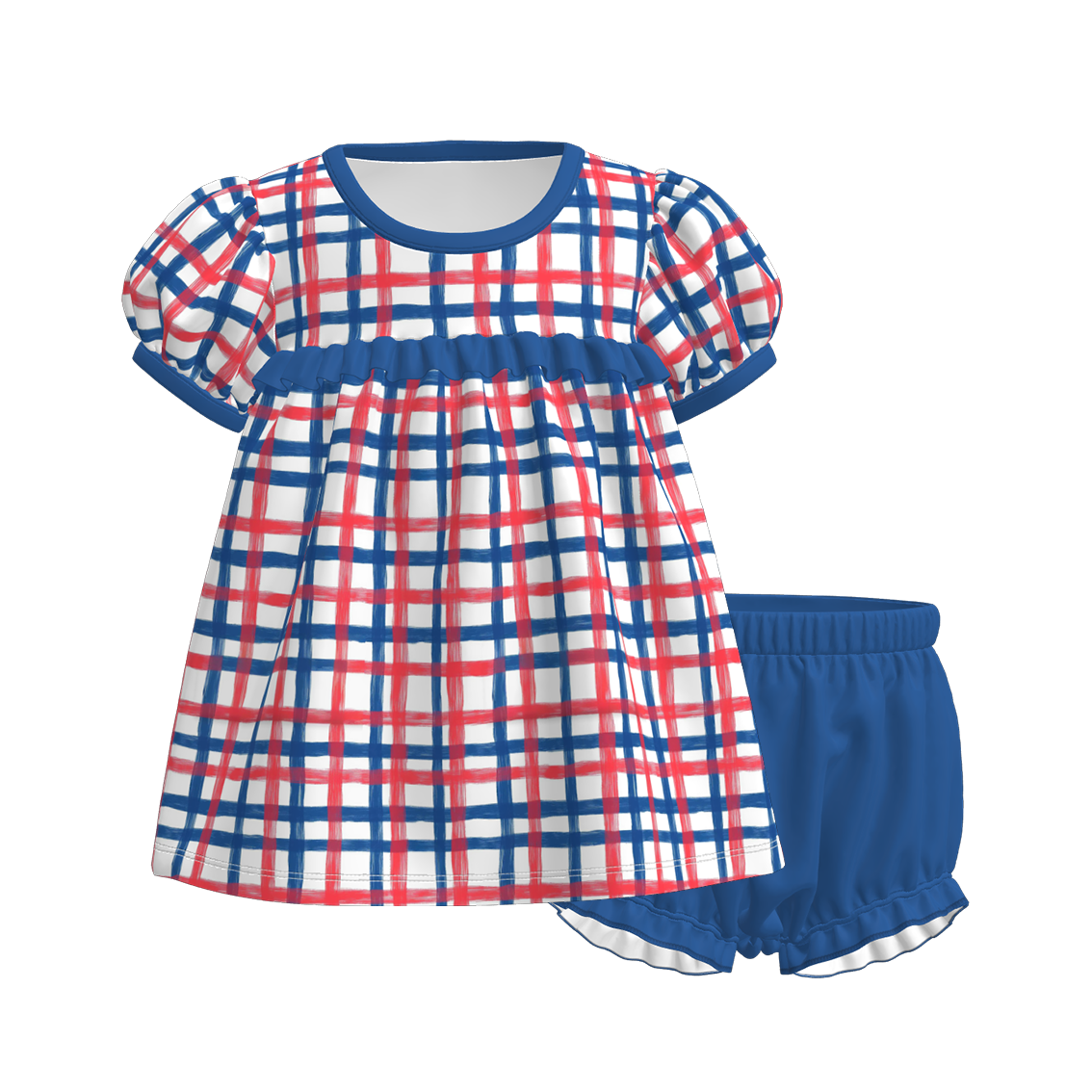 (Pre Order)Sisters Patriotic Print Dress&Bloomer Set