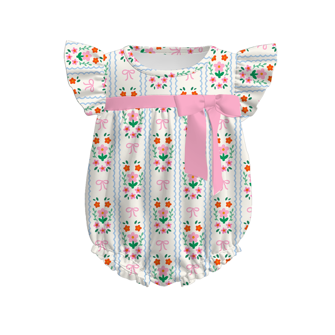 (Pre Order)Toddler Girls Spring and Summer Floral Print Romper