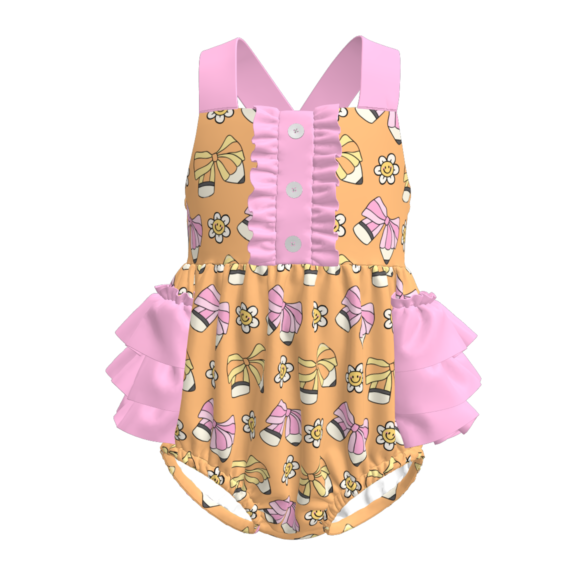 (Pre Order)Sister Summer Back To School Print Dress,Romper&Set