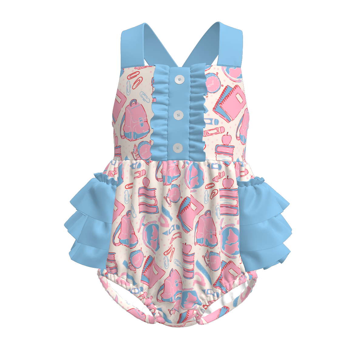 (Pre Order)Sister Summer Back To School Print Dress,Romper&Set